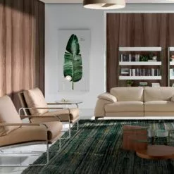 Angel Cerda Fauteuils Fauteuil Tapissé En éco-cuir Avec Structure En Acier Inoxydable -Chaise Soldes Magasin fauteuil tapisse en eco cuir avec structure en acier inoxydable 3