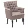 Beliani Fauteuils Fauteuil Tapissé En Tissu Beige Taupe