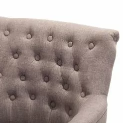 Beliani Fauteuils Fauteuil Tapissé En Tissu Beige Taupe -Chaise Soldes Magasin fauteuil tapisse en tissu beige taupe 2