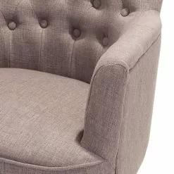 Beliani Fauteuils Fauteuil Tapissé En Tissu Beige Taupe -Chaise Soldes Magasin fauteuil tapisse en tissu beige taupe 3