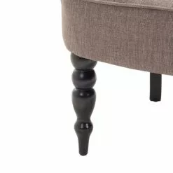 Beliani Fauteuils Fauteuil Tapissé En Tissu Beige Taupe -Chaise Soldes Magasin fauteuil tapisse en tissu beige taupe 5