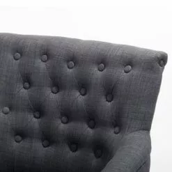 Beliani Fauteuils Fauteuil Tapissé En Tissu Gris Foncé -Chaise Soldes Magasin fauteuil tapisse en tissu gris fonce 3