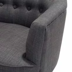 Beliani Fauteuils Fauteuil Tapissé En Tissu Gris Foncé -Chaise Soldes Magasin fauteuil tapisse en tissu gris fonce 4
