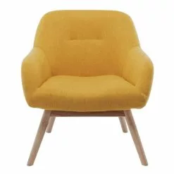 Moloo Fauteuils Fauteuil Tissu Curry Pieds Bois -Chaise Soldes Magasin fauteuil tissu curry pieds bois 4