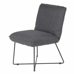 Zago Fauteuils Fauteuil Tissu Et Métal Gris Foncé Design -Chaise Soldes Magasin fauteuil tissu et metal gris fonce design 3