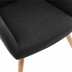 Moloo Fauteuils Fauteuil Tissu Gris Foncé Pieds Bois -Chaise Soldes Magasin fauteuil tissu gris fonce pieds bois 3