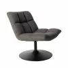Dutchbone Fauteuils Fauteuil Tissu Pivotant Lounge Gris Anthracite