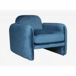 Artecosy Fauteuils Fauteuil Velours Bleu -Chaise Soldes Magasin fauteuil velours bleu 3