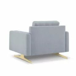 Micadoni Home Fauteuils Fauteuil Velours Bleu Clair 1 Place -Chaise Soldes Magasin fauteuil velours bleu clair 1 place 2