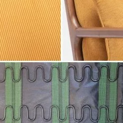 Alice's Garden Fauteuils Fauteuil Velours Côtelé Ocre, Pieds Bois D'hévéa -Chaise Soldes Magasin fauteuil velours cotele ocre pieds bois d hevea 5