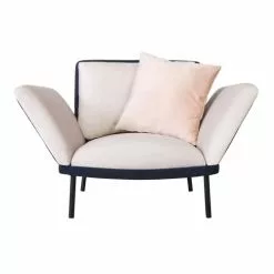 Artecosy Fauteuils Fauteuil Velours Et Métal Noir Beige