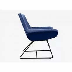 Artecosy Fauteuils Fauteuil Velours Et Métal Noir Bleu -Chaise Soldes Magasin fauteuil velours et metal noir bleu 3