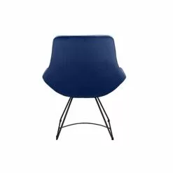 Artecosy Fauteuils Fauteuil Velours Et Métal Noir Bleu -Chaise Soldes Magasin fauteuil velours et metal noir bleu 4