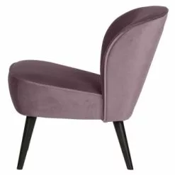 Woood Fauteuils Fauteuil Velours Lila -Chaise Soldes Magasin fauteuil velours lila 3