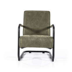 Meubles & Design Fauteuils Fauteuil Vintage Accoudoirs Métal En Simili Vert -Chaise Soldes Magasin fauteuil vintage accoudoirs metal en simili vert 2