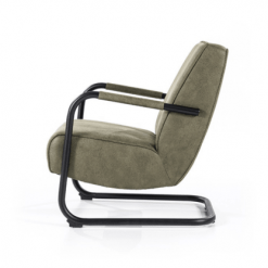 Meubles & Design Fauteuils Fauteuil Vintage Accoudoirs Métal En Simili Vert -Chaise Soldes Magasin fauteuil vintage accoudoirs metal en simili vert 3