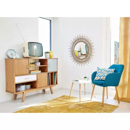 Maisons Du Monde Assises Fauteuil Vintage Bleu 5 Maisons Du Monde Assises Fauteuil Vintage Bleu – Image 5