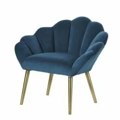 Maisons Du Monde Fauteuils Fauteuil Coquillage En Velours Beige -Chaise Soldes Magasin fauteuil vintage bleu canard homarid 1000 1 4 187579 1