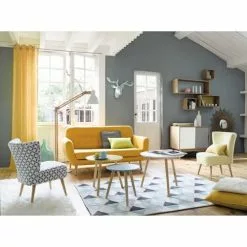 Maisons Du Monde Fauteuils Fauteuil Vintage En Coton à Motifs Gris Et Blancs -Chaise Soldes Magasin fauteuil vintage en coton a motifs gris et blancs 1000 14 10 138836 5