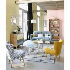 Maisons Du Monde Fauteuils Fauteuil Vintage En Coton à Motifs Gris Et Blancs -Chaise Soldes Magasin fauteuil vintage en coton a motifs gris et blancs 1000 14 10 138836 6