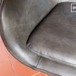 PIB Fauteuils Fauteuil Vintage En Cuir Marron -Chaise Soldes Magasin fauteuil vintage en cuir marron 3