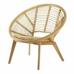 Maisons Du Monde Fauteuils Fauteuil Vintage En Rotin Et Mindi