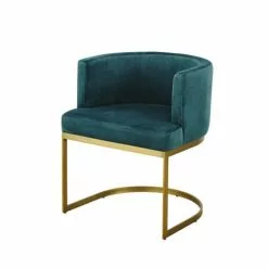 Maisons Du Monde Assises Fauteuil Vintage En Velours Bleu Canard