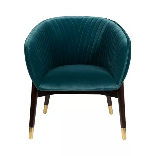 Dutchbone Fauteuils Fauteuil Vintage En Velours Bleu Canard 3 Dutchbone Fauteuils Fauteuil Vintage En Velours Bleu Canard – Image 3