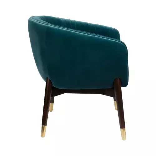 Dutchbone Fauteuils Fauteuil Vintage En Velours Bleu Canard 4 Dutchbone Fauteuils Fauteuil Vintage En Velours Bleu Canard – Image 4