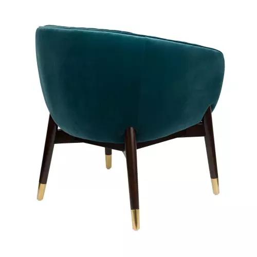 Dutchbone Fauteuils Fauteuil Vintage En Velours Bleu Canard 5 Dutchbone Fauteuils Fauteuil Vintage En Velours Bleu Canard – Image 5