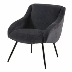 Maisons Du Monde Fauteuils Fauteuil Vintage En Velours Gris Et Métal