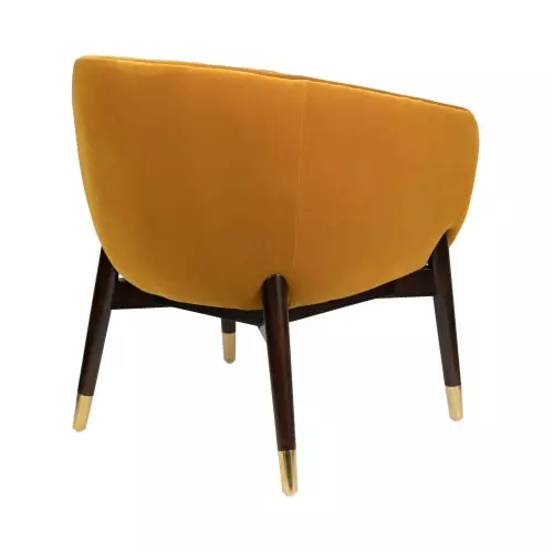 Dutchbone Fauteuils Fauteuil Vintage En Velours Ocre 5 Dutchbone Fauteuils Fauteuil Vintage En Velours Ocre – Image 5