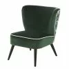 Maisons Du Monde Fauteuils Fauteuil Vintage En Velours Vert Imprimé Blanc
