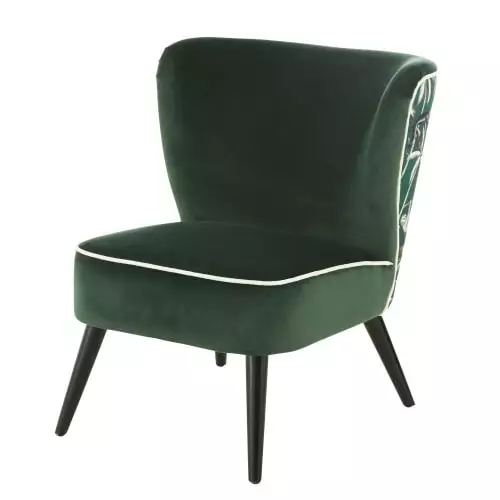 Maisons Du Monde Fauteuils Fauteuil Vintage En Velours Vert Imprimé Blanc 1 Maisons Du Monde Fauteuils Fauteuil Vintage En Velours Vert Imprimé Blanc