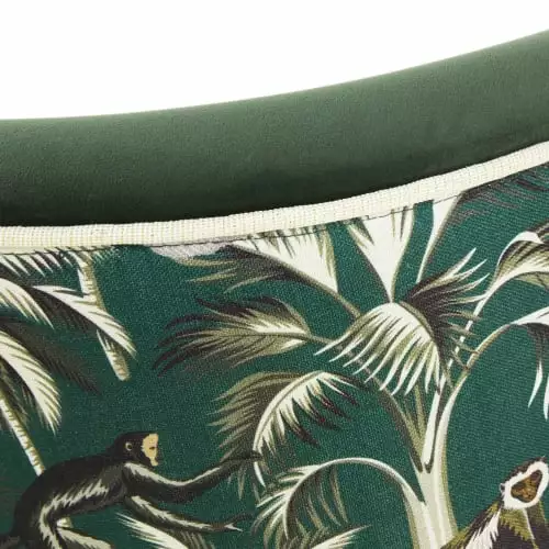 Maisons Du Monde Fauteuils Fauteuil Vintage En Velours Vert Imprimé Blanc 4 Maisons Du Monde Fauteuils Fauteuil Vintage En Velours Vert Imprimé Blanc – Image 4