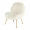 Maisons Du Monde Fauteuils Fauteuil Vintage Imitation Fourrure Blanche