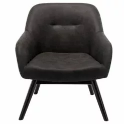 Moloo Fauteuils Fauteuil Vintage Marron Foncé Pieds Bois Noir -Chaise Soldes Magasin fauteuil vintage marron fonce pieds bois noir 10