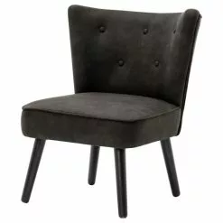 Moloo Fauteuils Fauteuil Vintage Marron Foncé Pieds Bois Noir