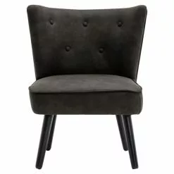 Moloo Fauteuils Fauteuil Vintage Marron Foncé Pieds Bois Noir -Chaise Soldes Magasin fauteuil vintage marron fonce pieds bois noir 4