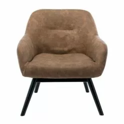 Moloo Fauteuils Fauteuil Vintage Marron Pieds Bois Noir -Chaise Soldes Magasin fauteuil vintage marron pieds bois noir 4