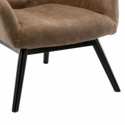 Moloo Fauteuils Fauteuil Vintage Marron Pieds Bois Noir -Chaise Soldes Magasin fauteuil vintage marron pieds bois noir 5