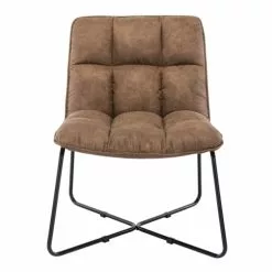 Moloo Fauteuils Fauteuil Vintage Marron Pieds Métal Noir(x2) -Chaise Soldes Magasin fauteuil vintage marron pieds metal noir x2 4