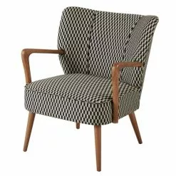 Maisons Du Monde Fauteuils Fauteuil Vintage Motifs Graphiques Noirs Et Blancs