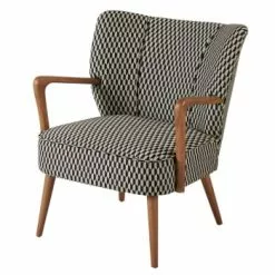 Maisons Du Monde Fauteuils Fauteuil Vintage En Velours Vert Motifs Pied De Poule -Chaise Soldes Magasin fauteuil vintage motifs graphiques noirs et blancs meyer 1000 2 14 198987 1