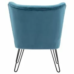 Moloo Fauteuils Fauteuil Vintage Velours Bleu Canard Pieds Métal Noir(x2) -Chaise Soldes Magasin fauteuil vintage velours bleu canard pieds metal noir x2 2