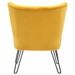 Moloo Fauteuils Fauteuil Vintage Velours Curry Pieds Métal Noir -Chaise Soldes Magasin fauteuil vintage velours curry pieds metal noir 2