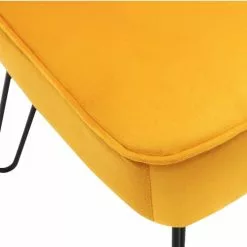 Moloo Fauteuils Fauteuil Vintage Velours Curry Pieds Métal Noir -Chaise Soldes Magasin fauteuil vintage velours curry pieds metal noir 3