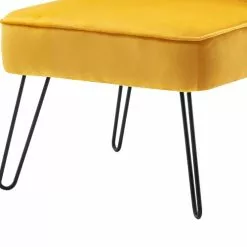 Moloo Fauteuils Fauteuil Vintage Velours Curry Pieds Métal Noir -Chaise Soldes Magasin fauteuil vintage velours curry pieds metal noir 5