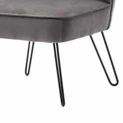 Moloo Fauteuils Fauteuil Vintage Velours Gris Pieds Métal Noir -Chaise Soldes Magasin fauteuil vintage velours gris pieds metal noir 5