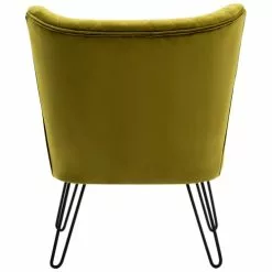 Moloo Fauteuils Fauteuil Vintage Velours Kaki Pieds Métal Noir -Chaise Soldes Magasin fauteuil vintage velours kaki pieds metal noir 2